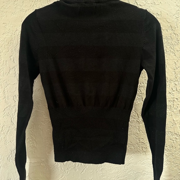 Bebe Black Rhinestone Logo Cardigan - Picture 5 of 5